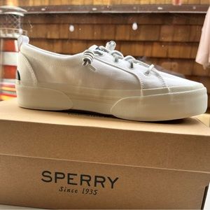 Brand new white Sperry’s